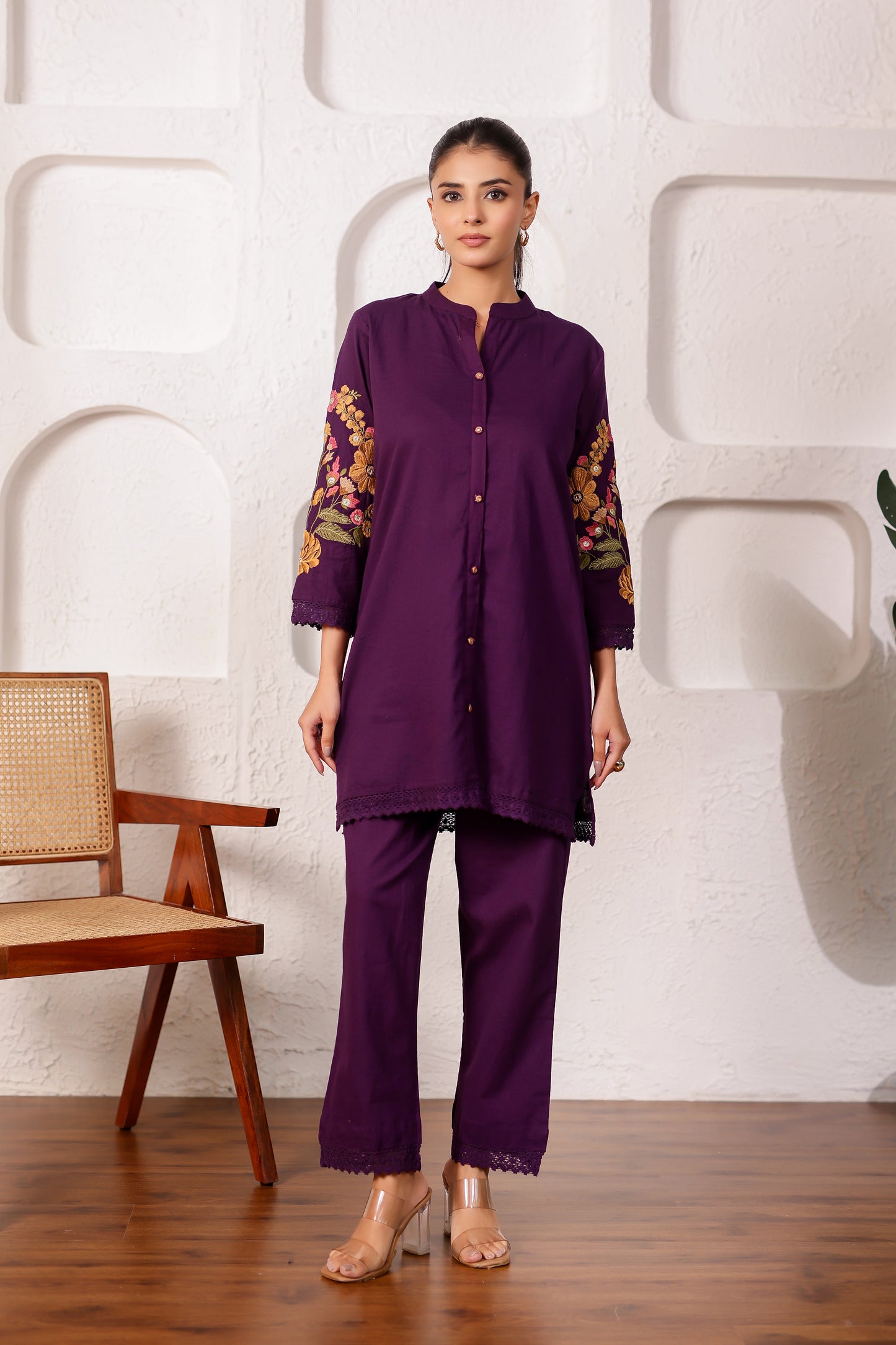 Purple Bloom Co-ord Set