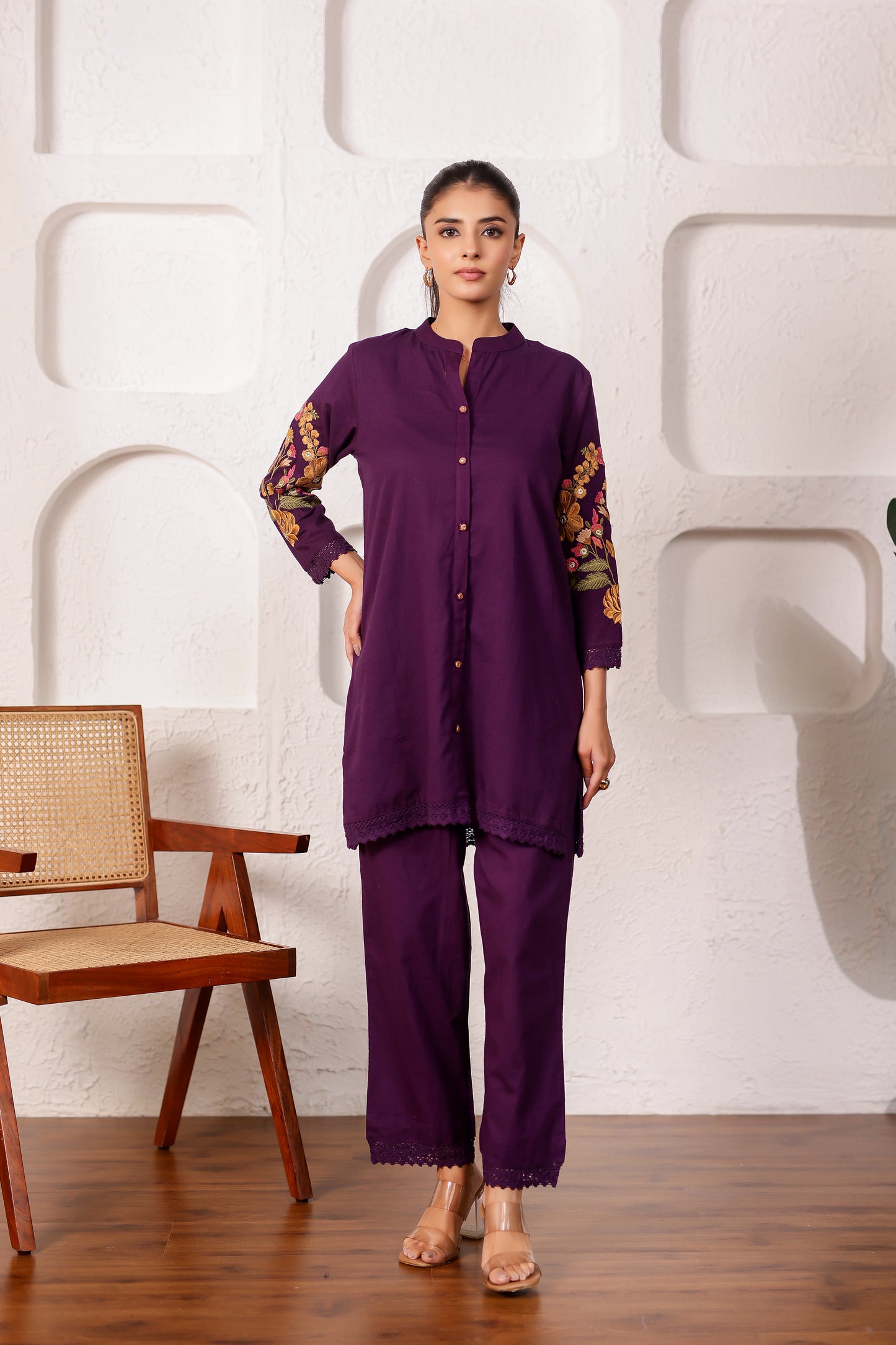 Purple Bloom Co-ord Set