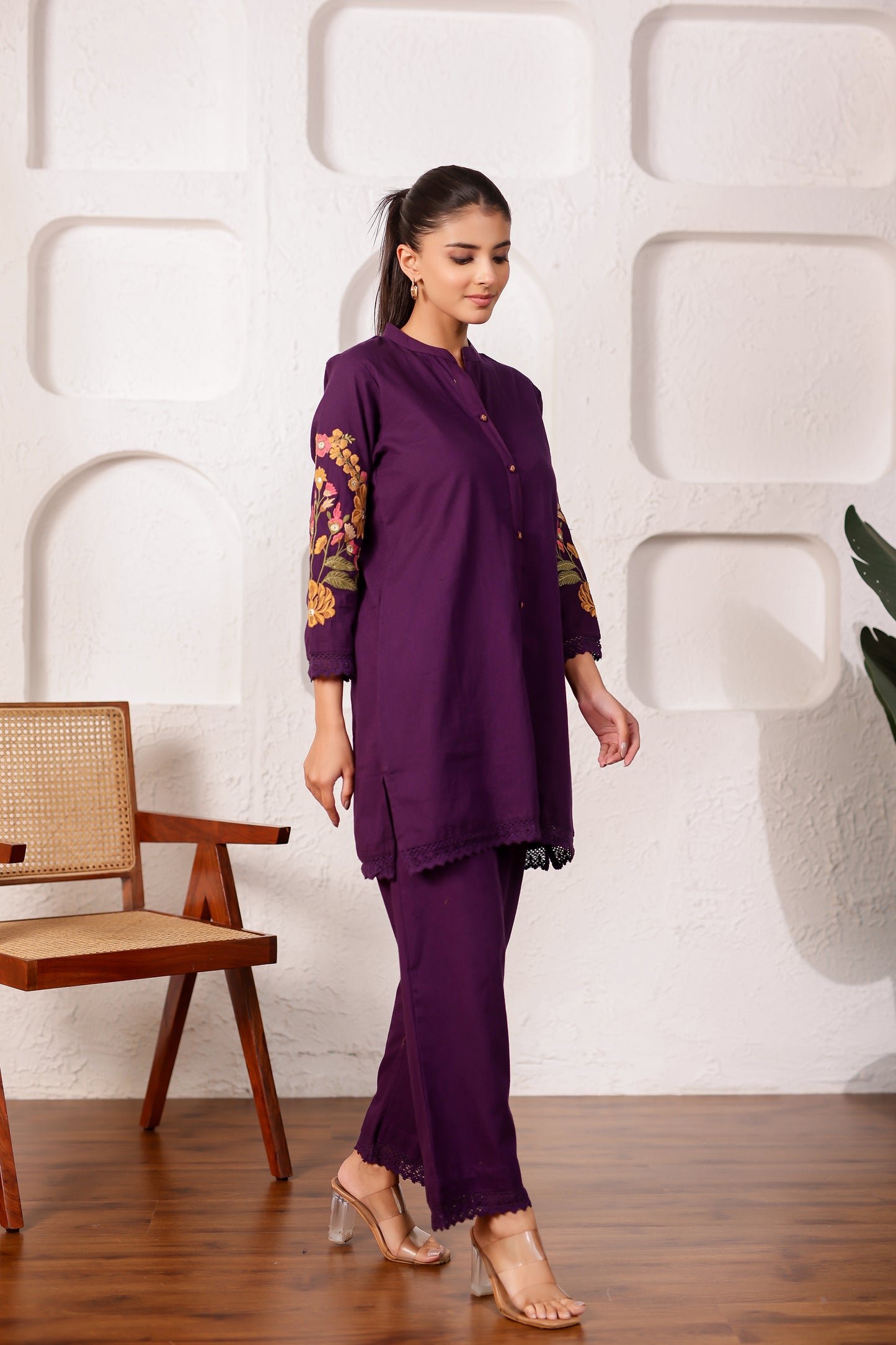 Purple Bloom Co-ord Set