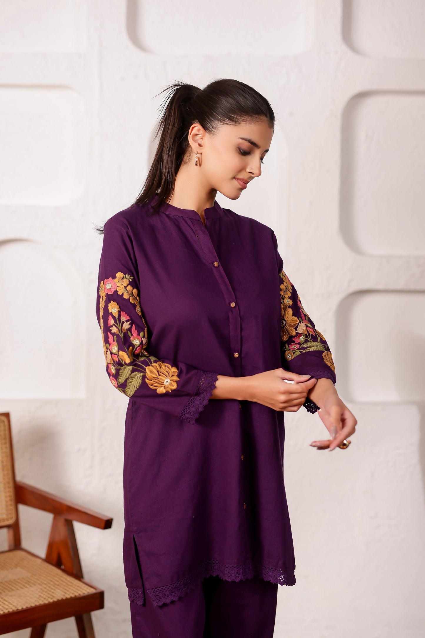 Purple Bloom Co-ord Set