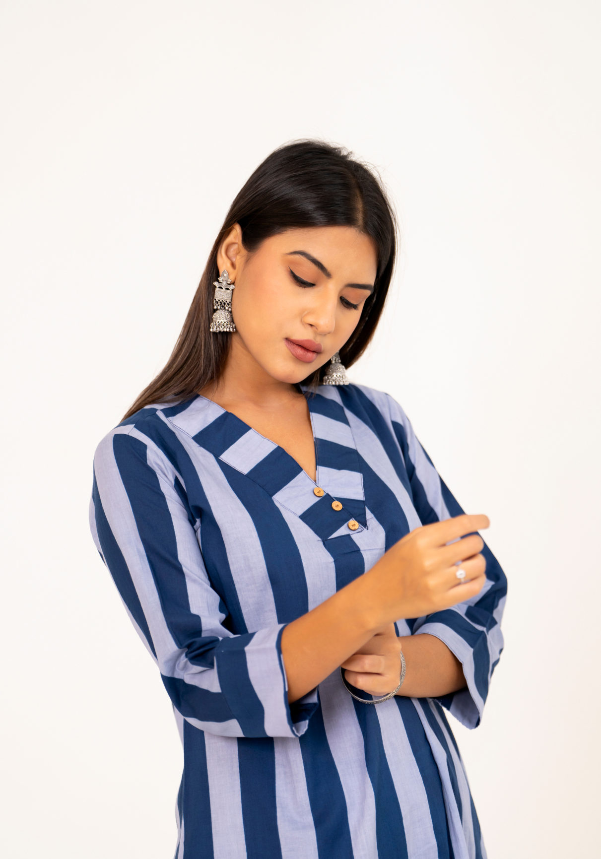 Blue Stripes Cotton Co-ord Set