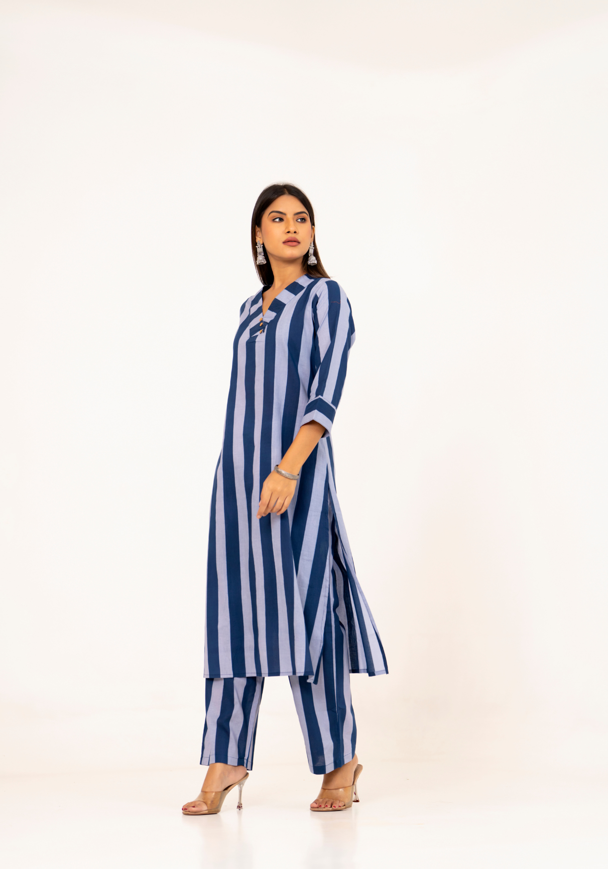 Blue Stripes Cotton Co-ord Set
