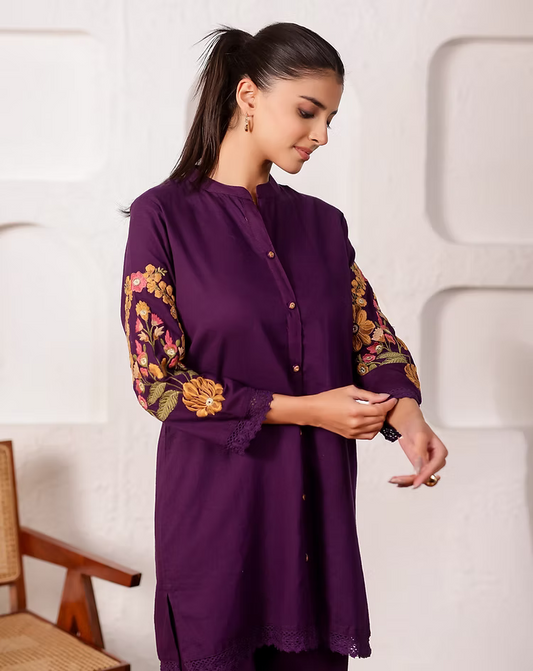 Purple Bloom Co-ord Set