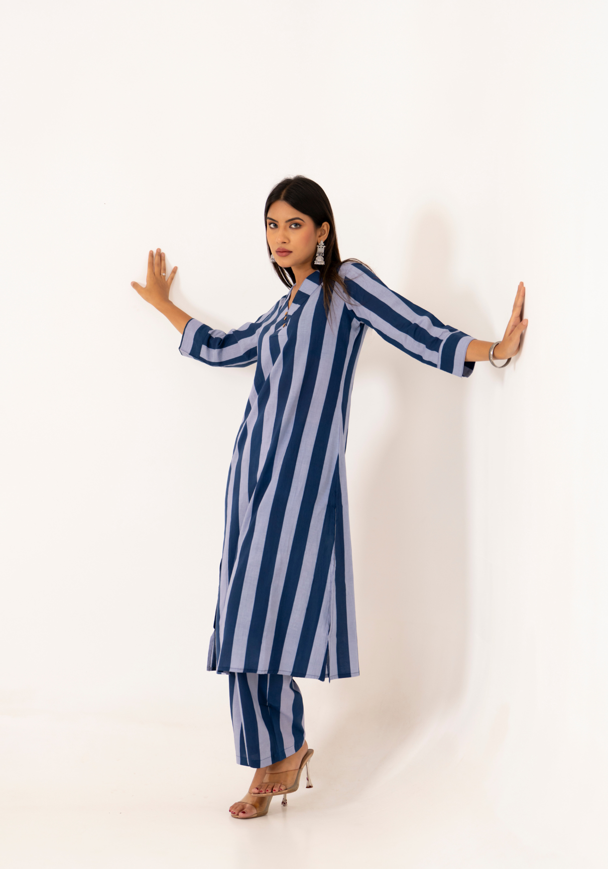 Blue Stripes Cotton Co-ord Set
