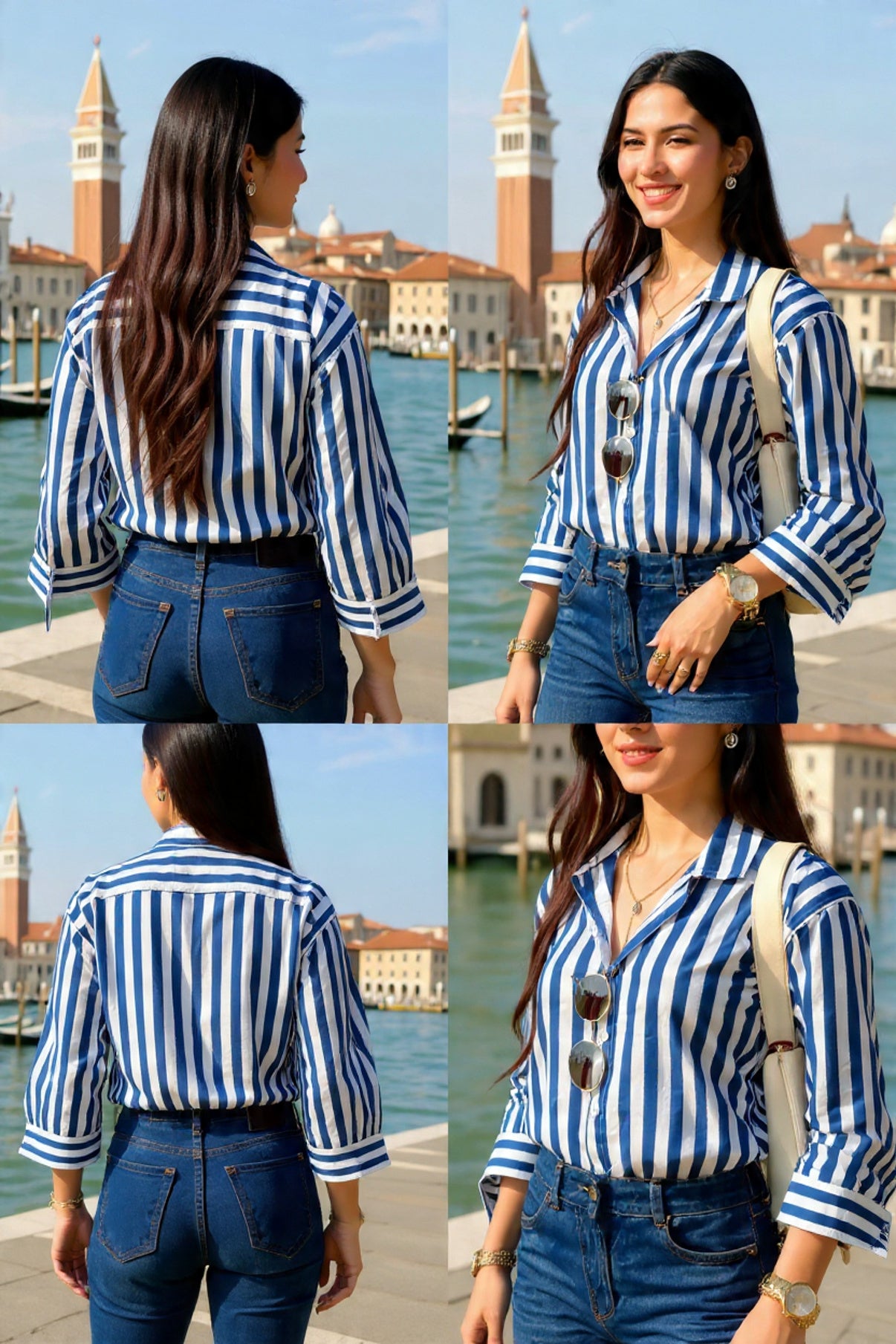 Flirty Blue Stripes Shirt