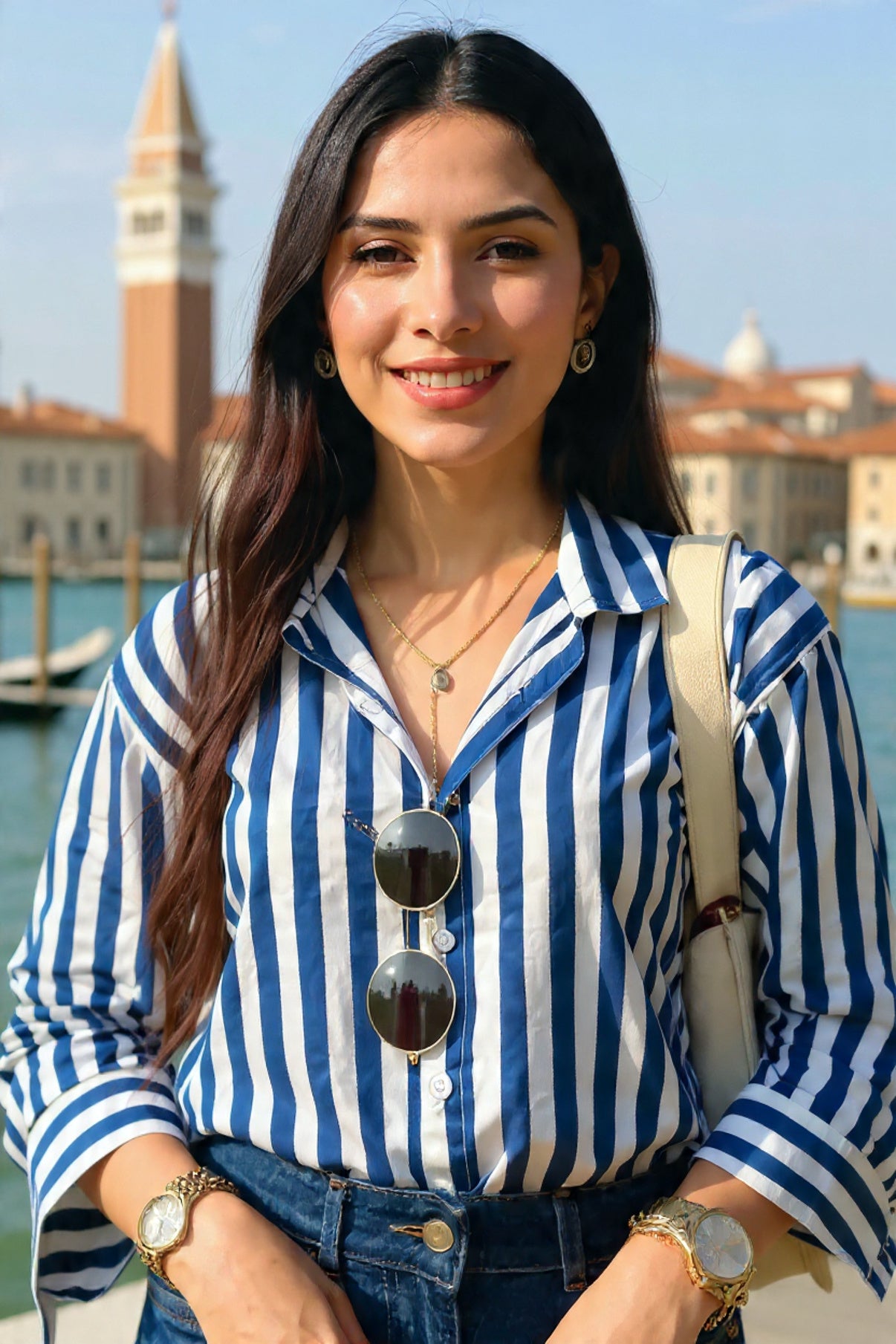 Flirty Blue Stripes Shirt