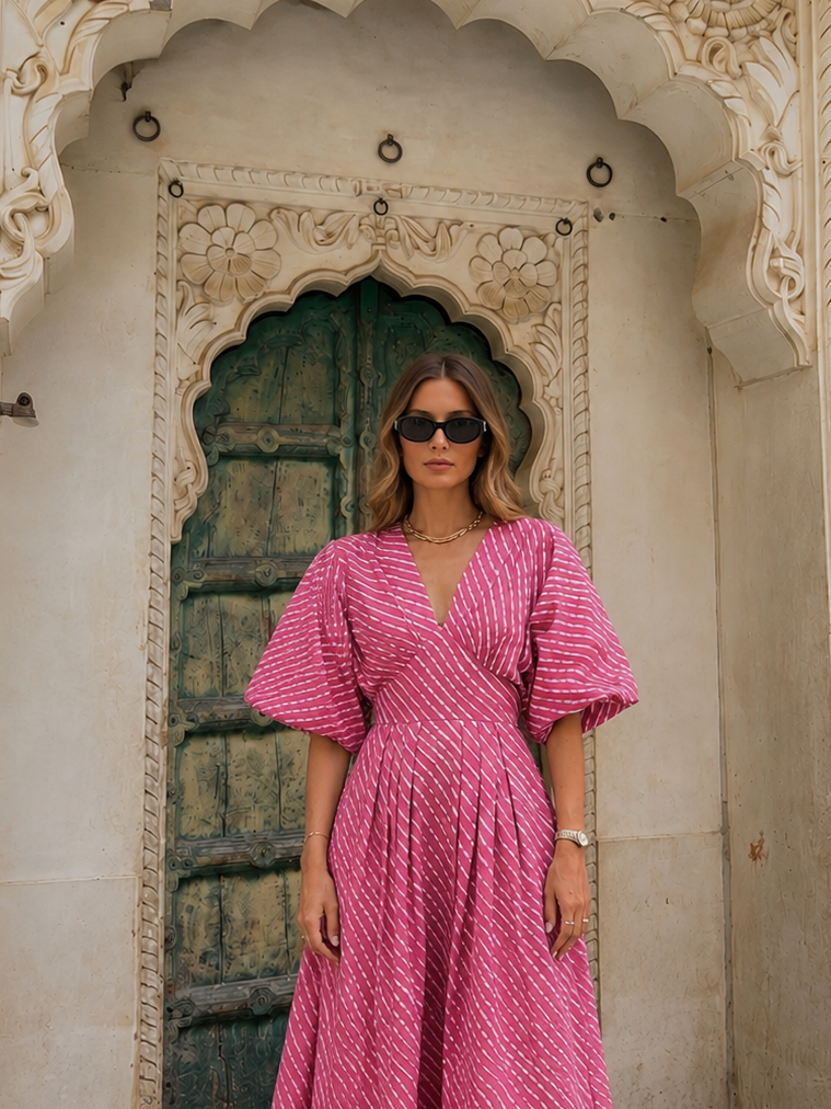 Pink Leheriya Dress