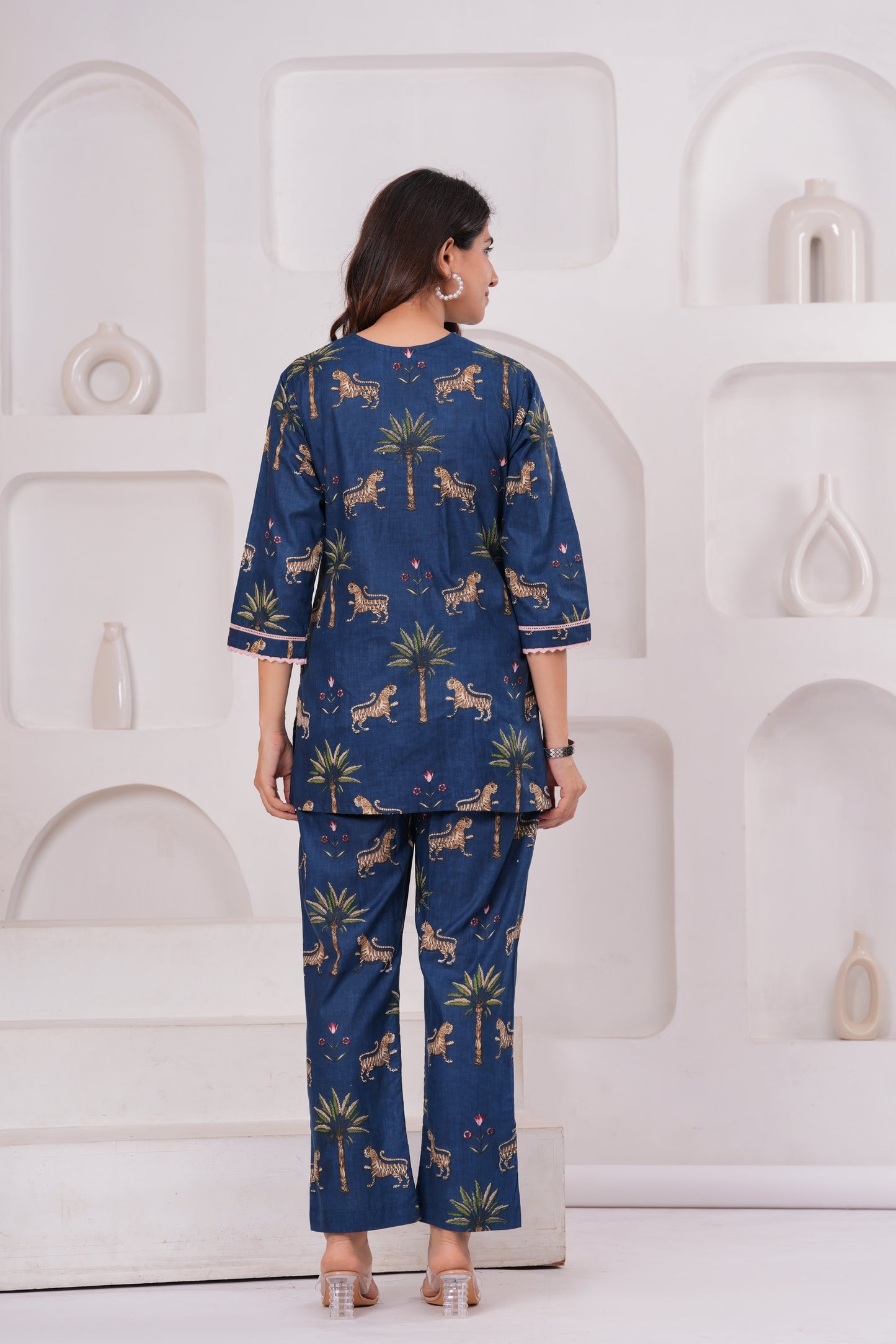 Blue Jungle Cotton Co-ord Set