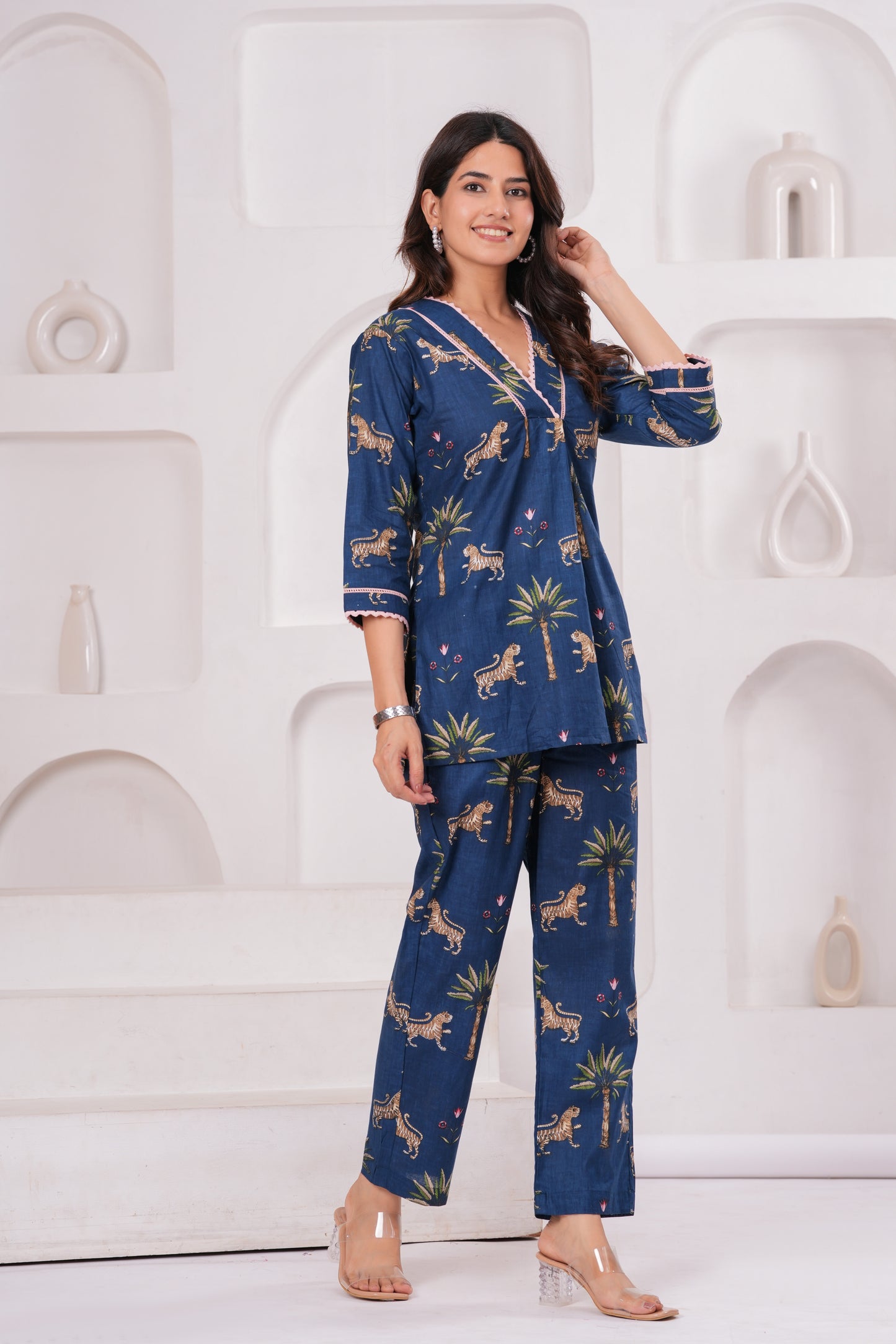 Blue Jungle Cotton Co-ord Set
