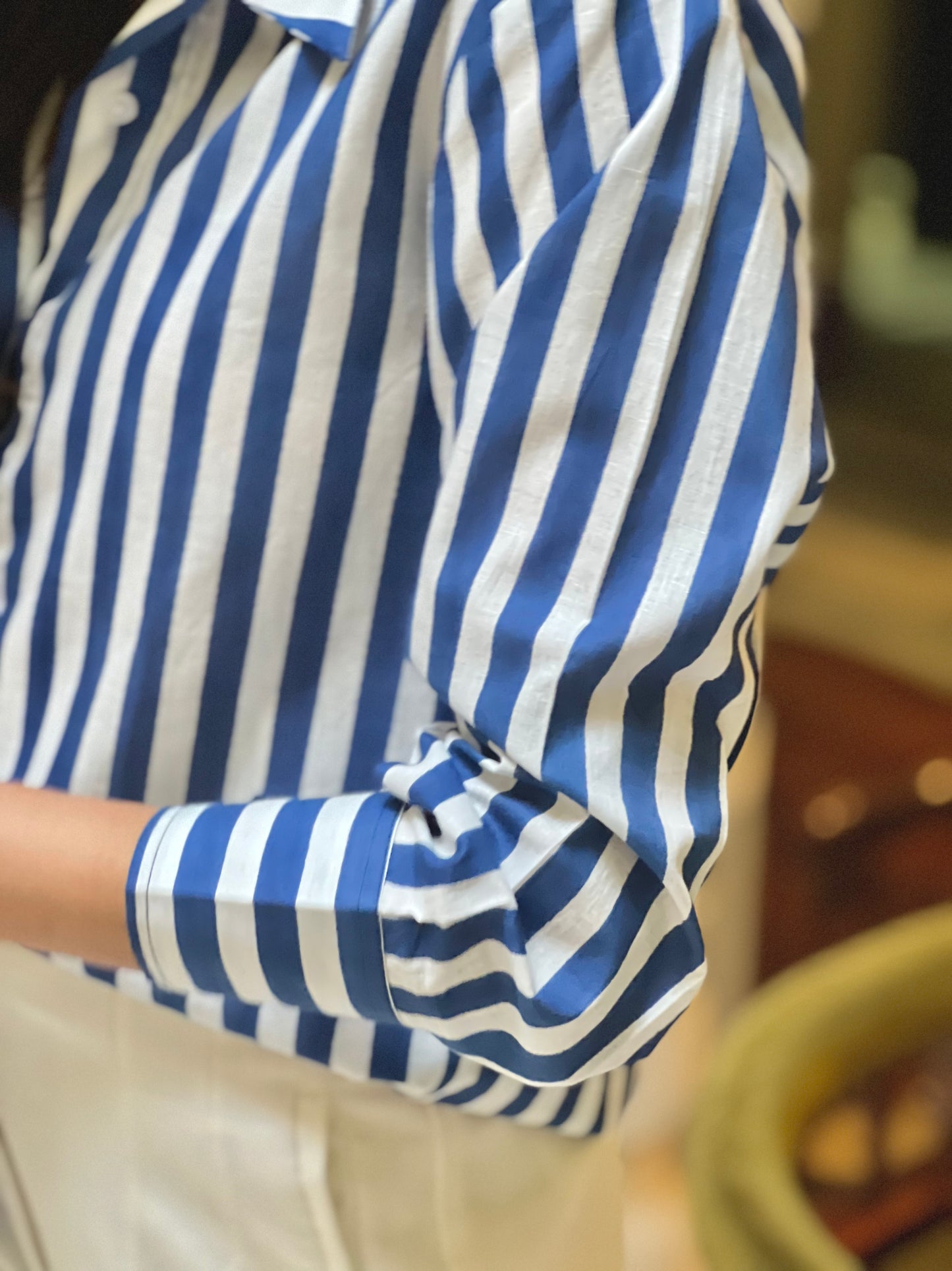 Flirty Blue Stripes Shirt - 100% Organic Cotton Shirt I Nehfi