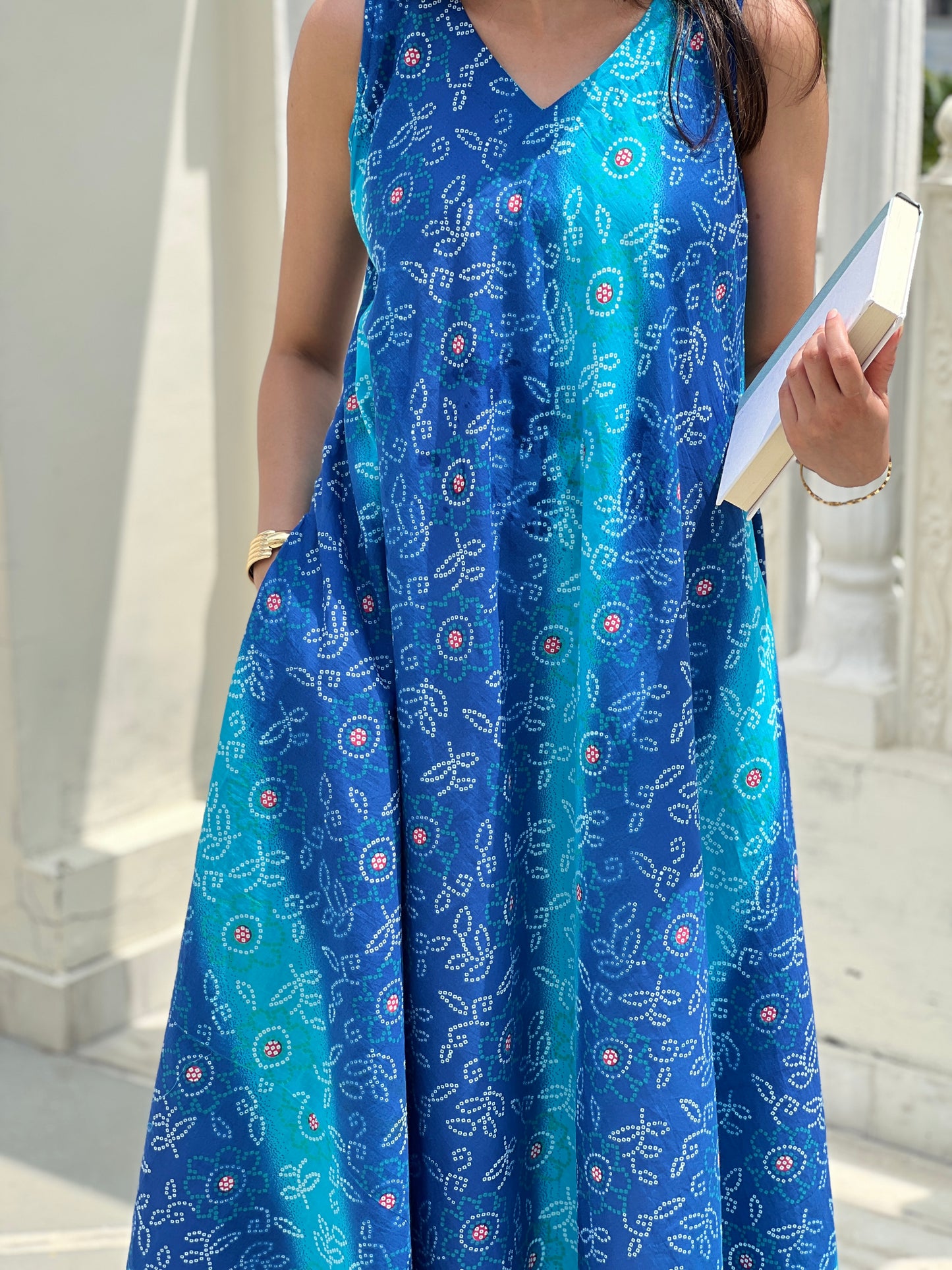 Blue Haze Bandhani Dress