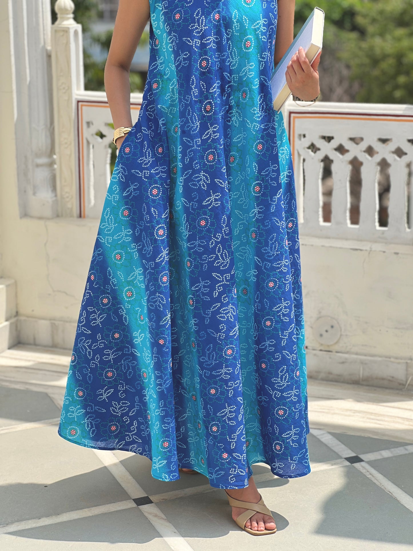 Blue Haze Bandhani Dress