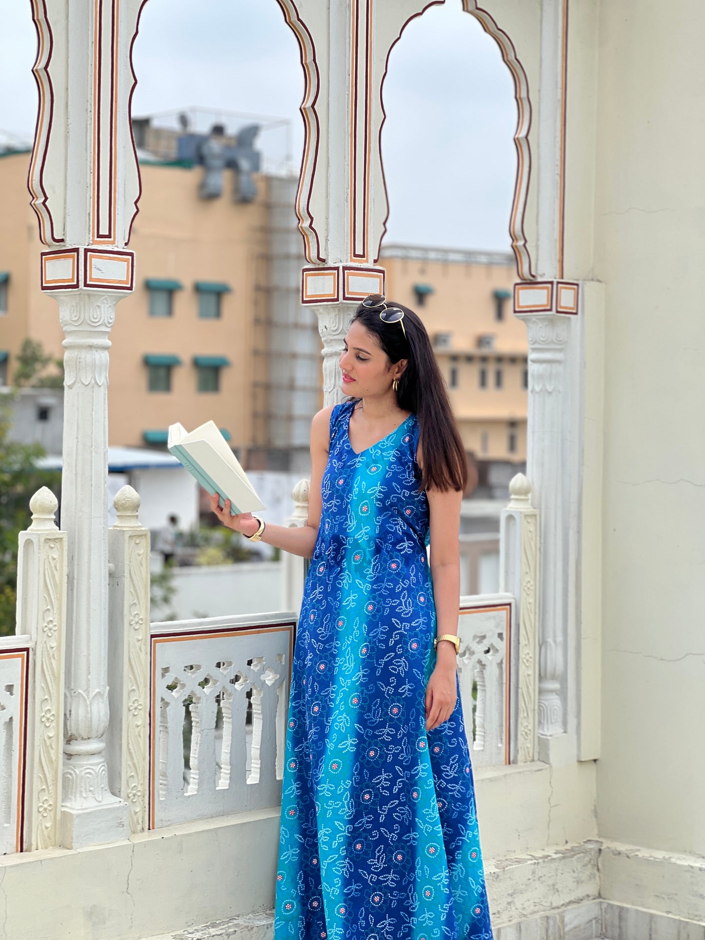 Blue Haze Bandhani Dress