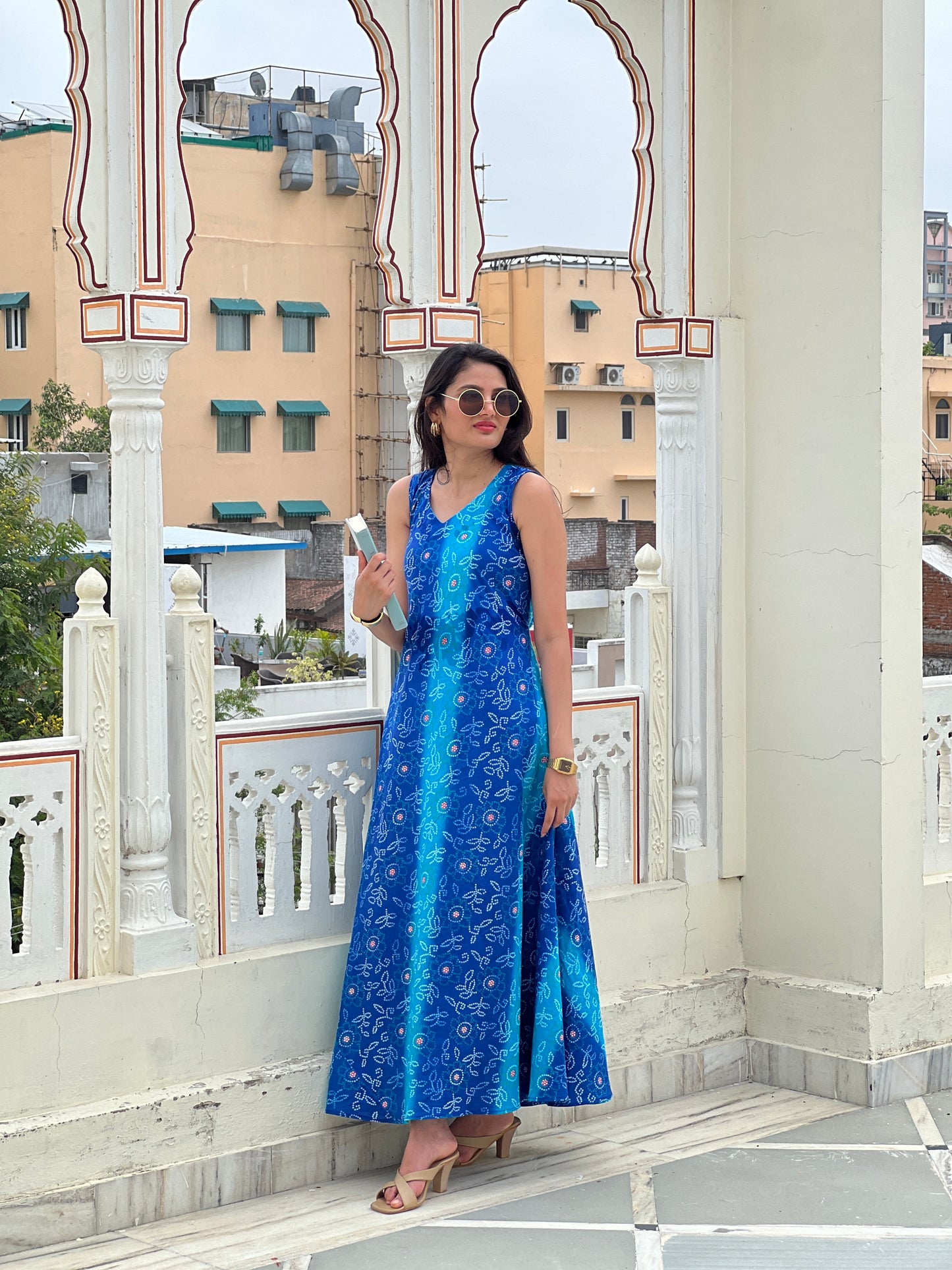 Blue Haze Bandhani Dress