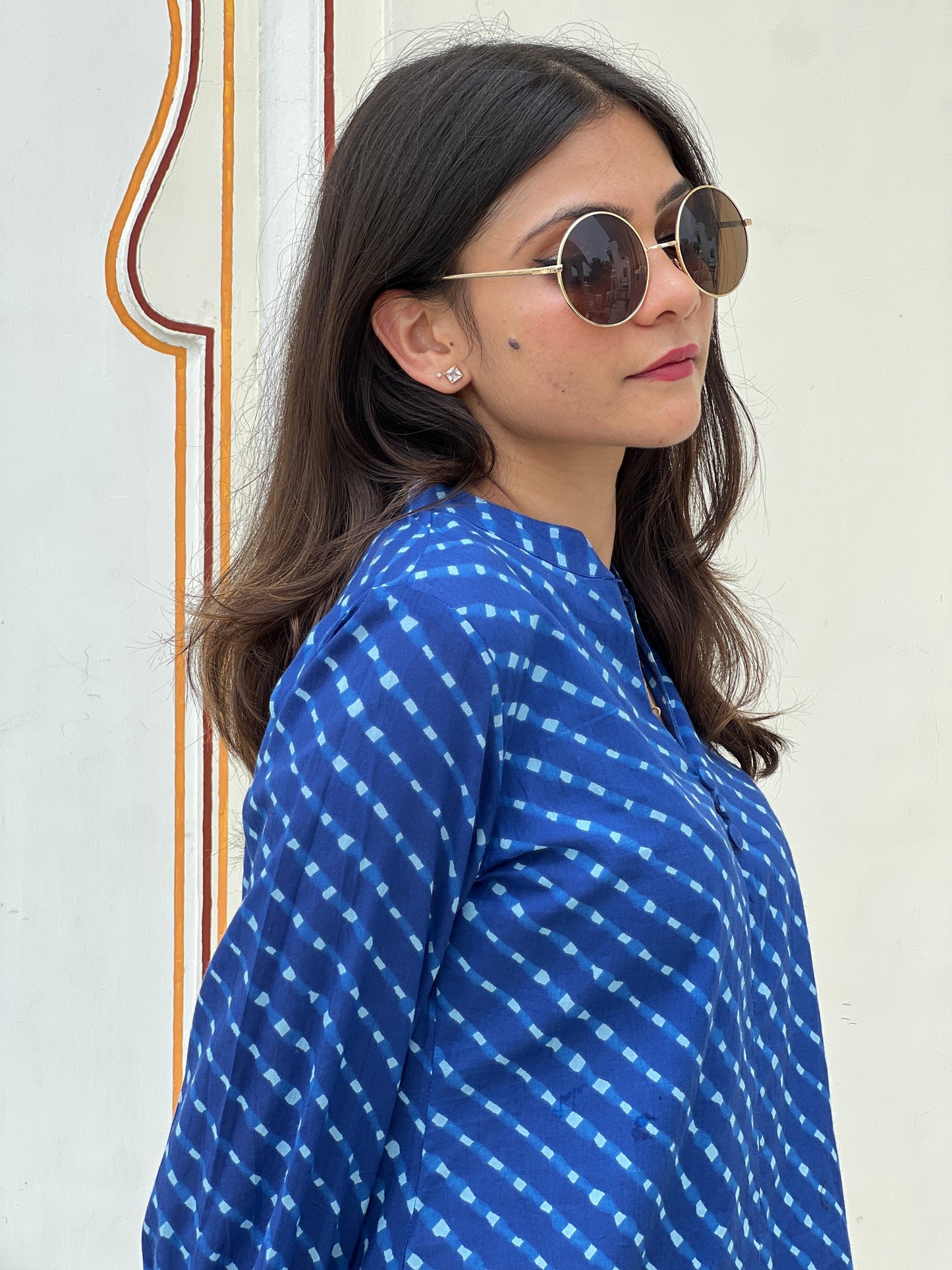 Blue Leheriya Co-ord Set