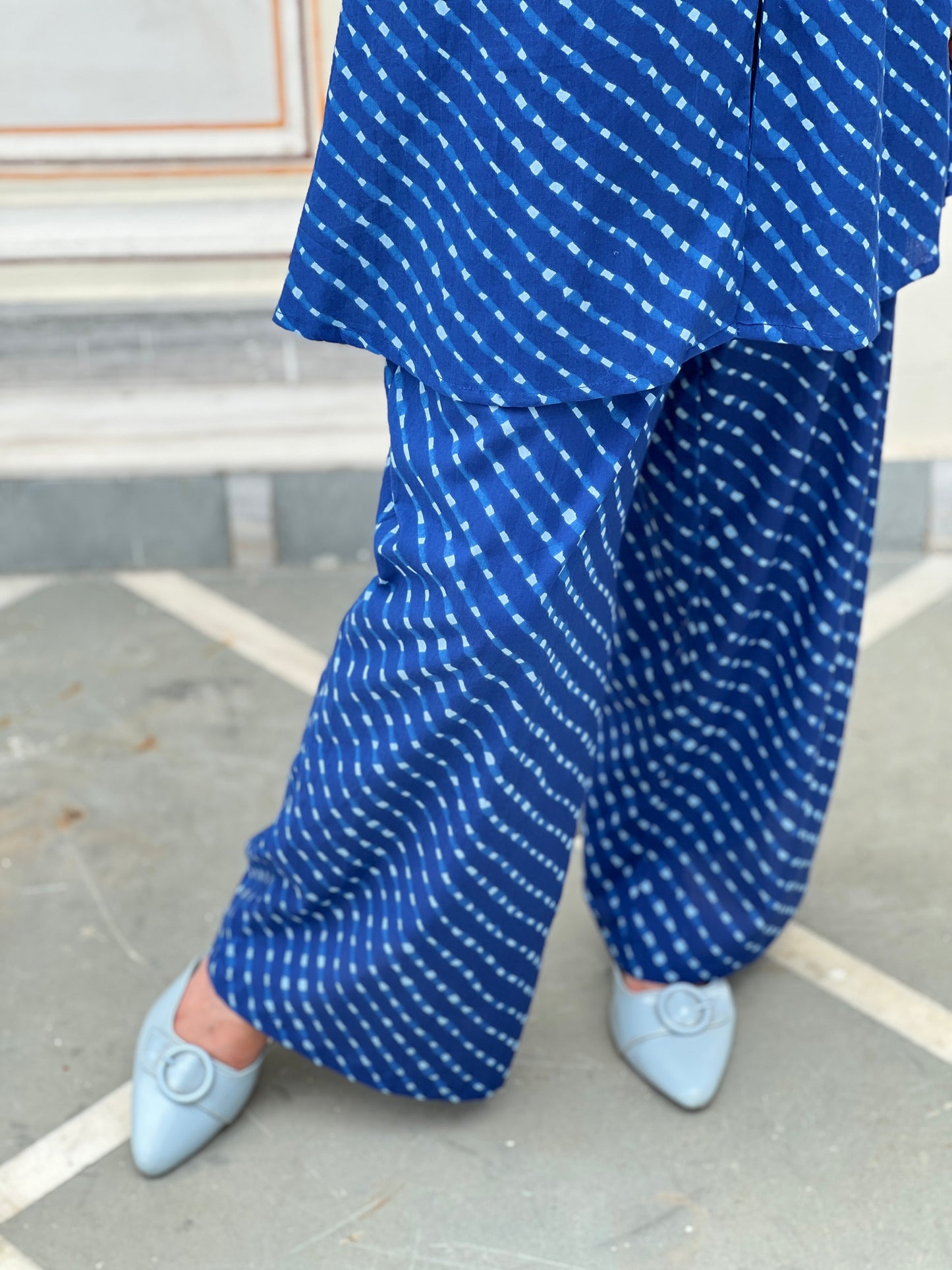 Blue Leheriya Co-ord Set