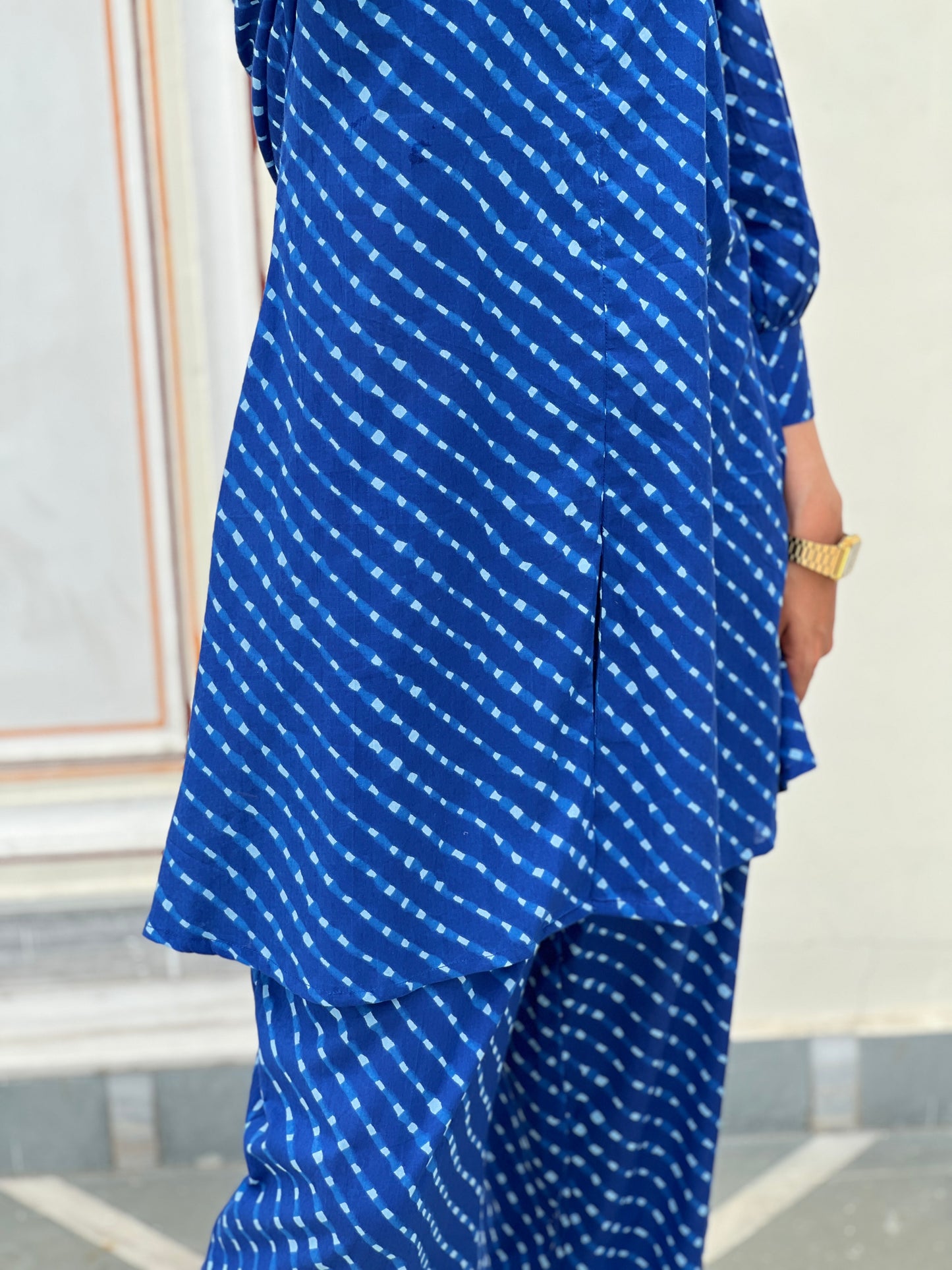 Blue Leheriya Co-ord Set