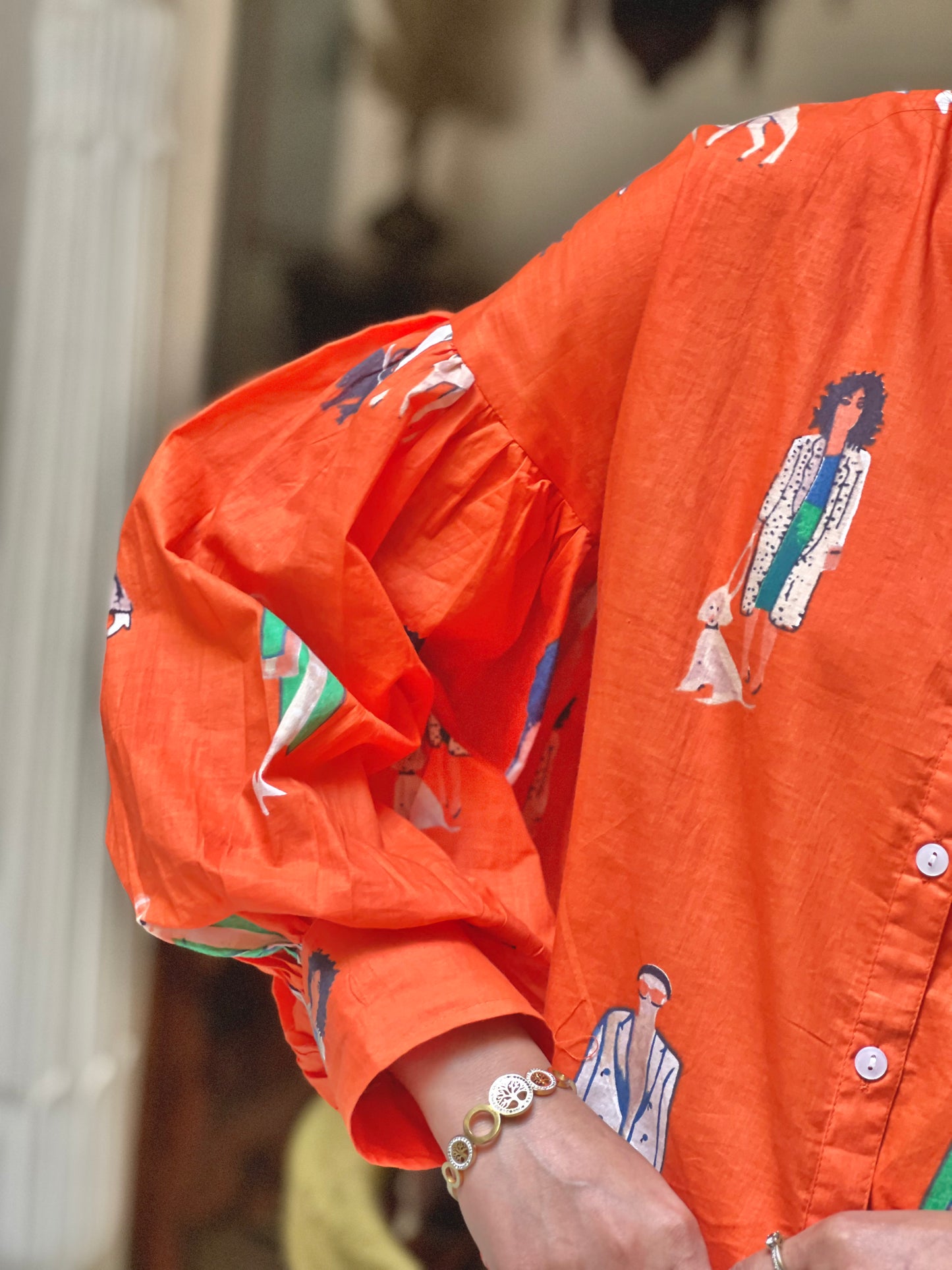 Main Character Energy Orange Shirt- 100% Cotton Shirt I Nehfi