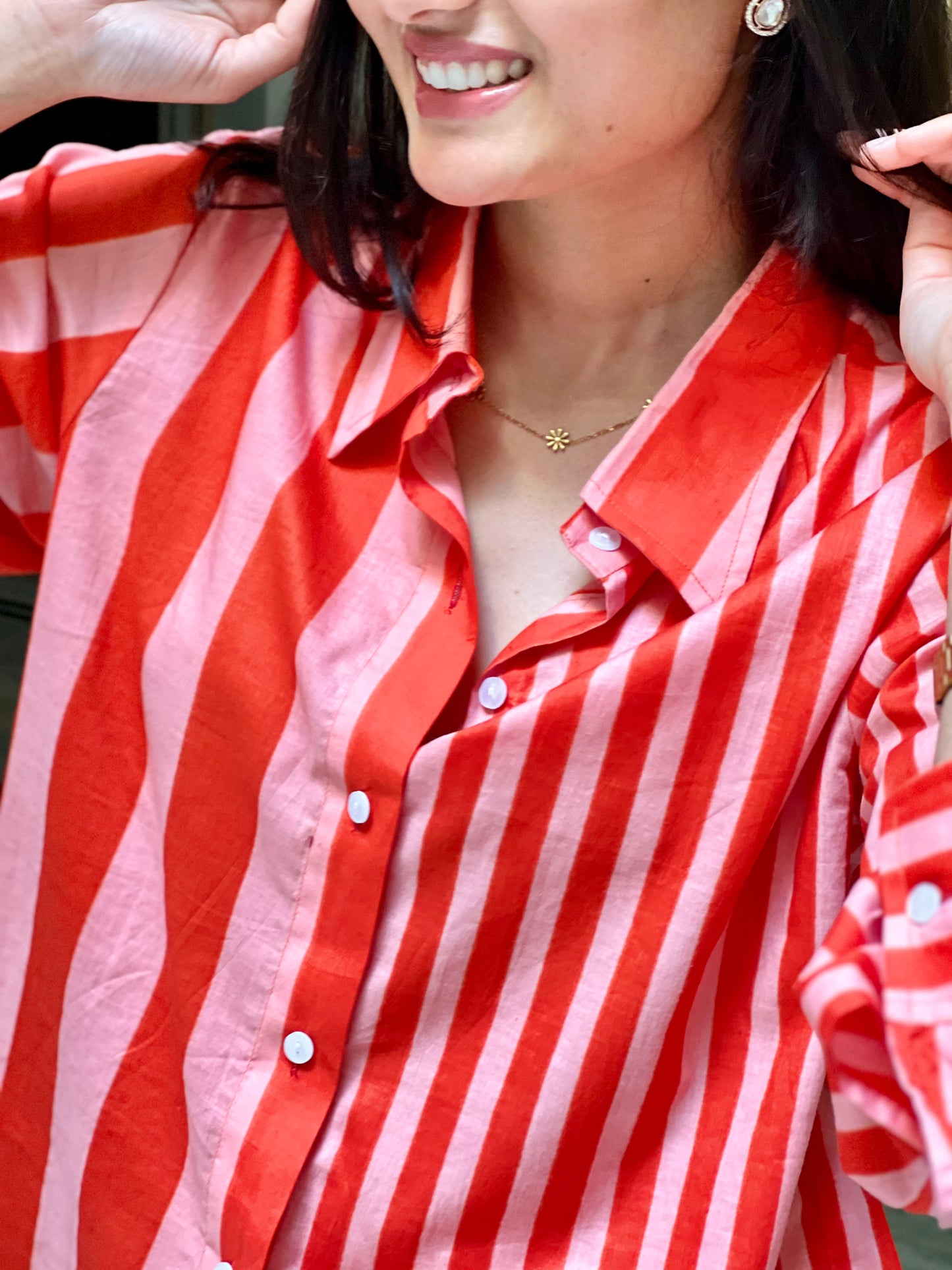 Orange Statement Shirt- 100% Cotton Shirt I Nehfi