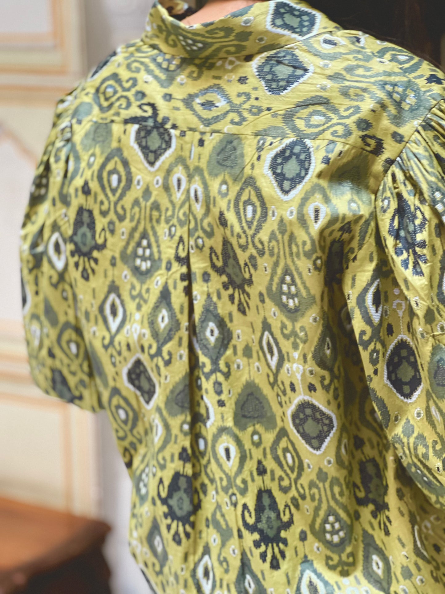 Green Ikat Shirt - 100% Cotton Shirt I Nehfi