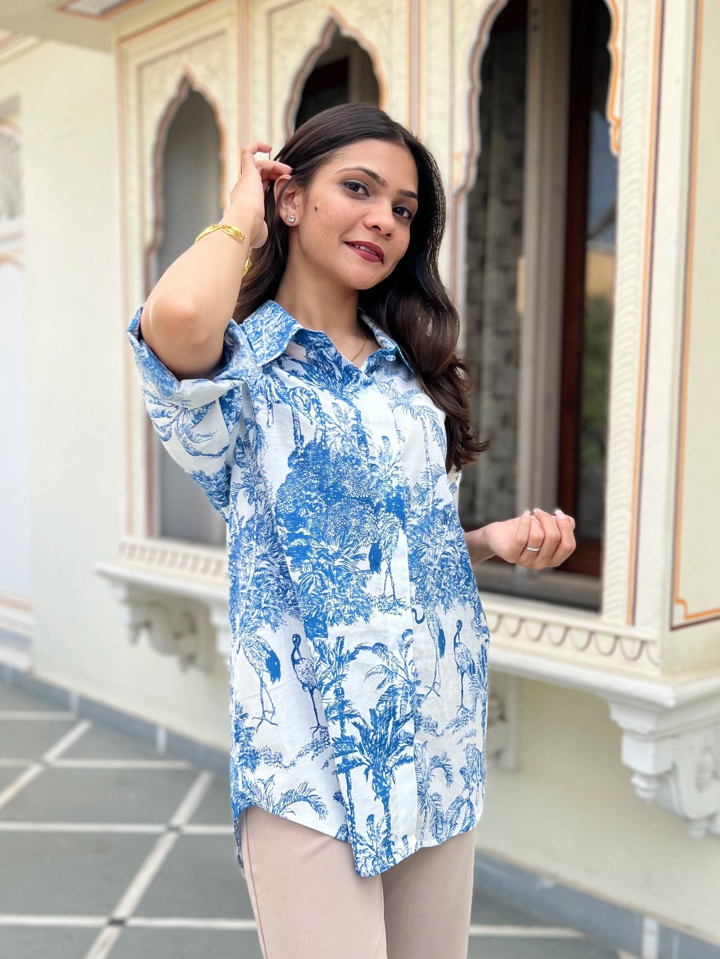 Sky Blue Iconic Jaipur Shirt - 100% Cotton Shirt | Nehfi