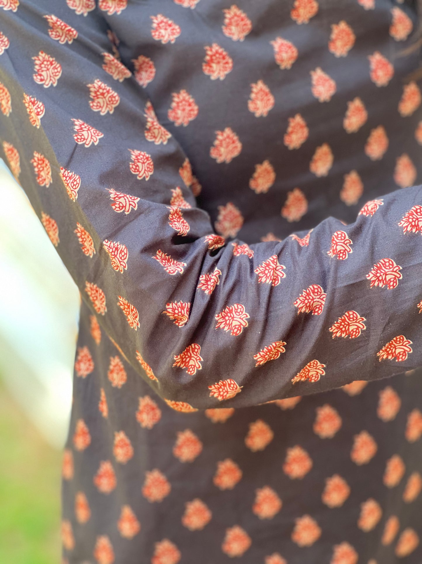 Black Corset Back Full Sleeves Short Kurti