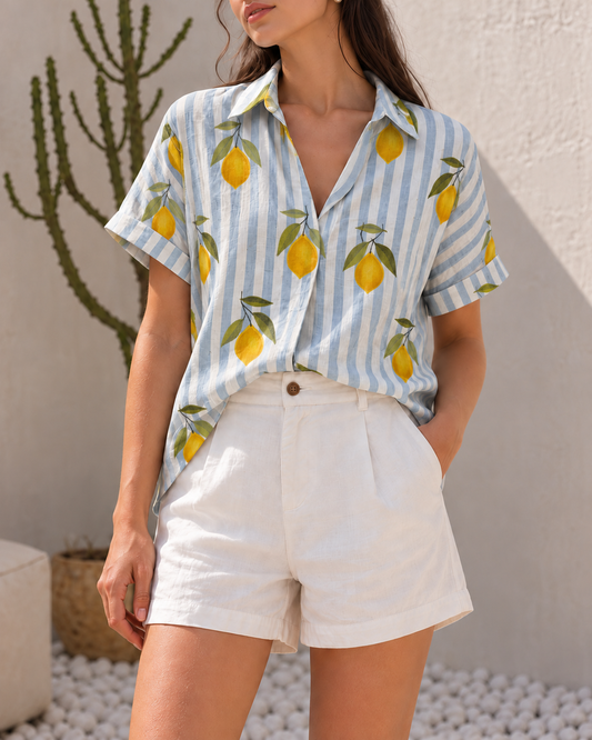 Blue Lemonade Shirt- 100% Organic Cotton Shirt I Nehfi