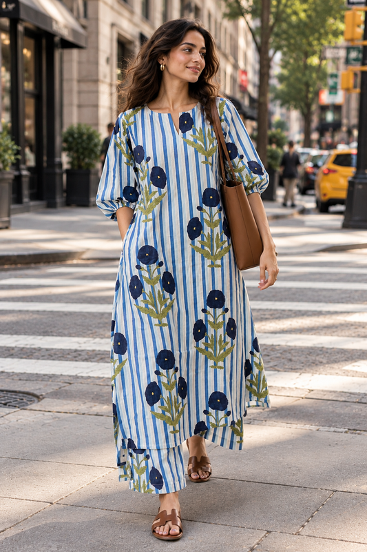 Blue Hour Motif Cotton Co-ord Set