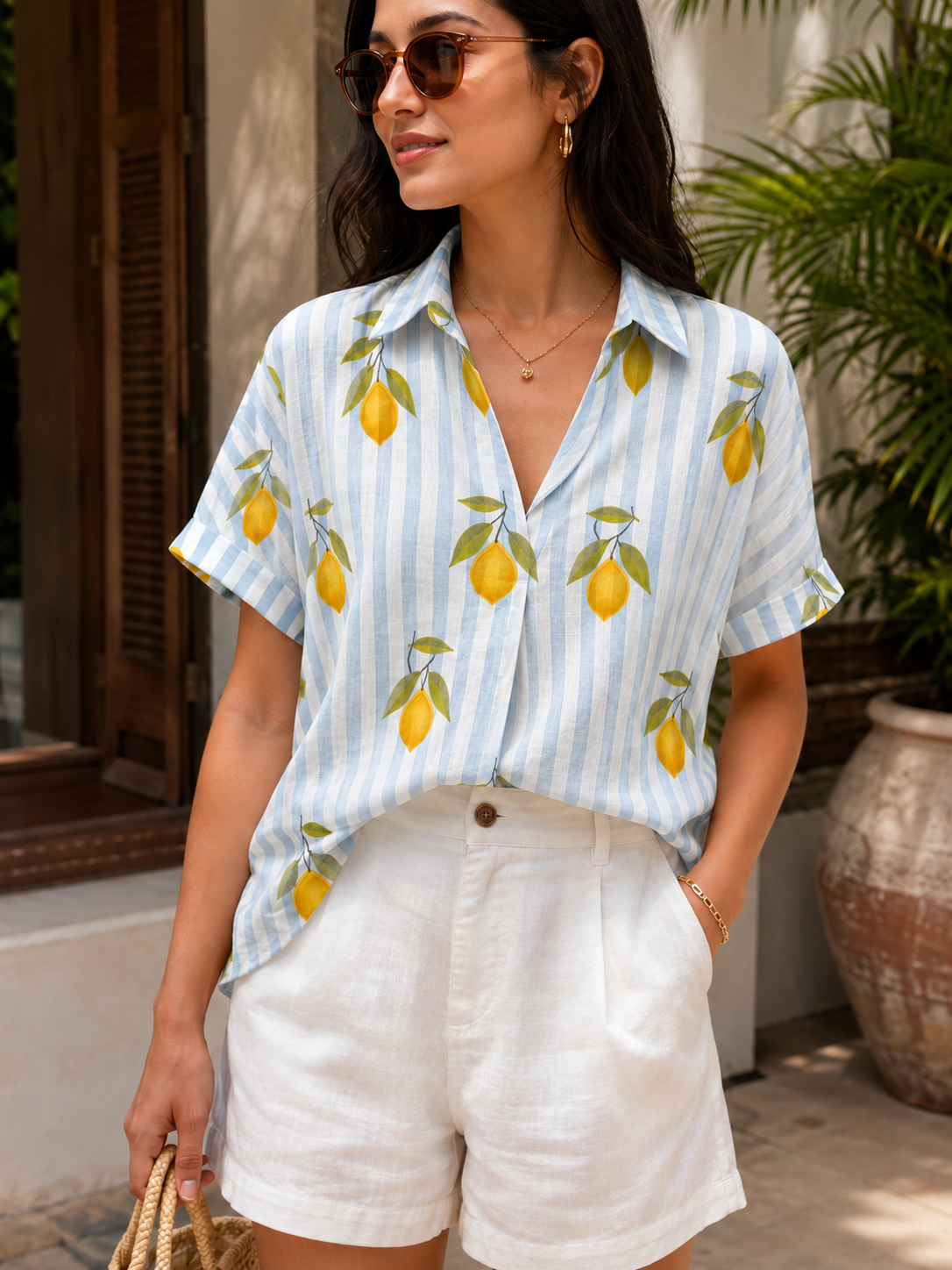 Blue Lemonade Shirt- 100% Organic Cotton Shirt I Nehfi
