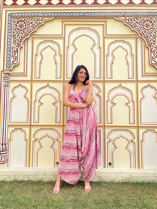 Gulaboo Leheriya Palazzo Jumpsuit